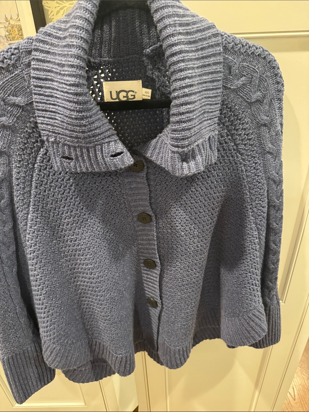 UGG Women's Periwinkle Cable-Knit Button Cardigan - Picture 5 of 5